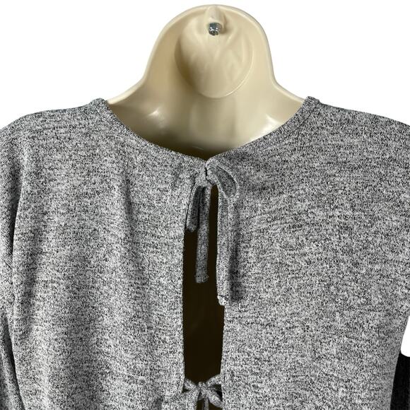 Aerie Top Size XS Heather Gray Long Sleeve Tie Open Back Just Add Leggings - Picture 6 of 8